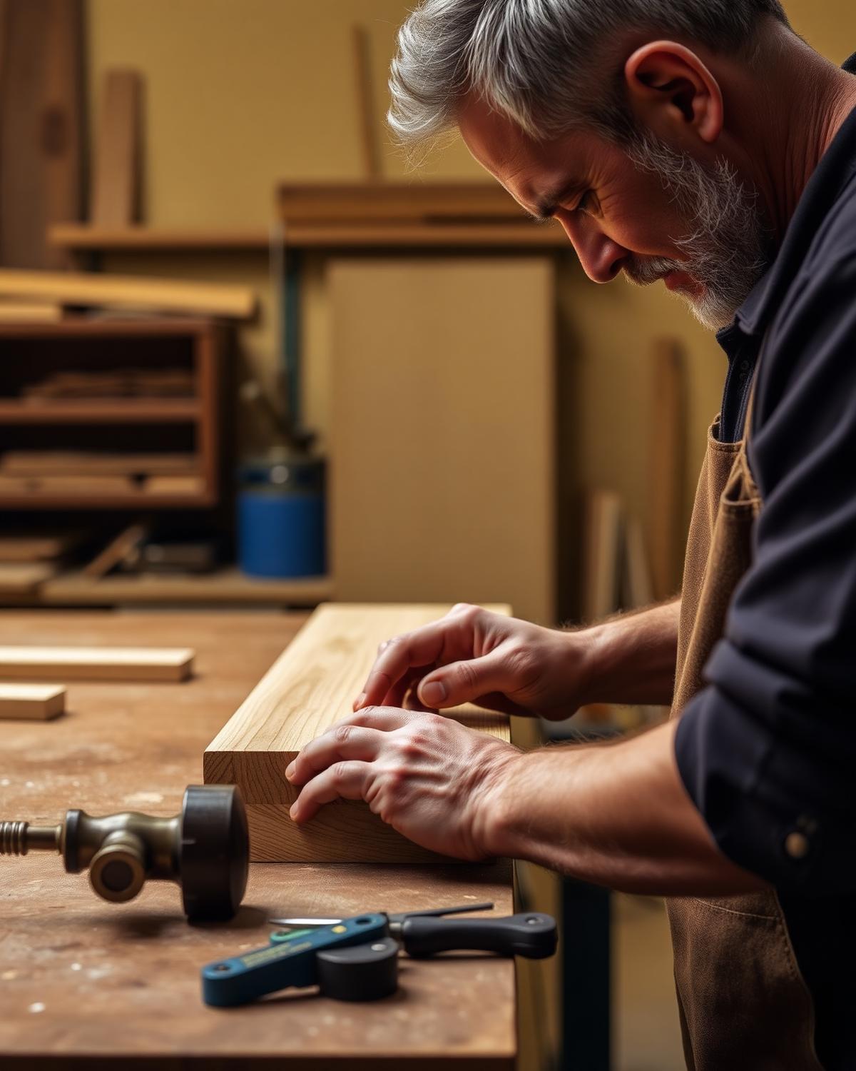 Damon Moorehead in the workshop